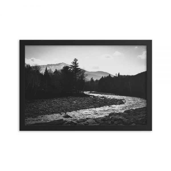 New Hampshire River and Mountain, Framed Poster, by Garrick Hoffman Photography