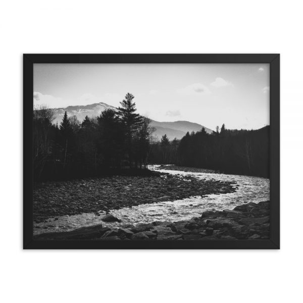 New Hampshire River and Mountain, Framed Poster, by Garrick Hoffman Photography